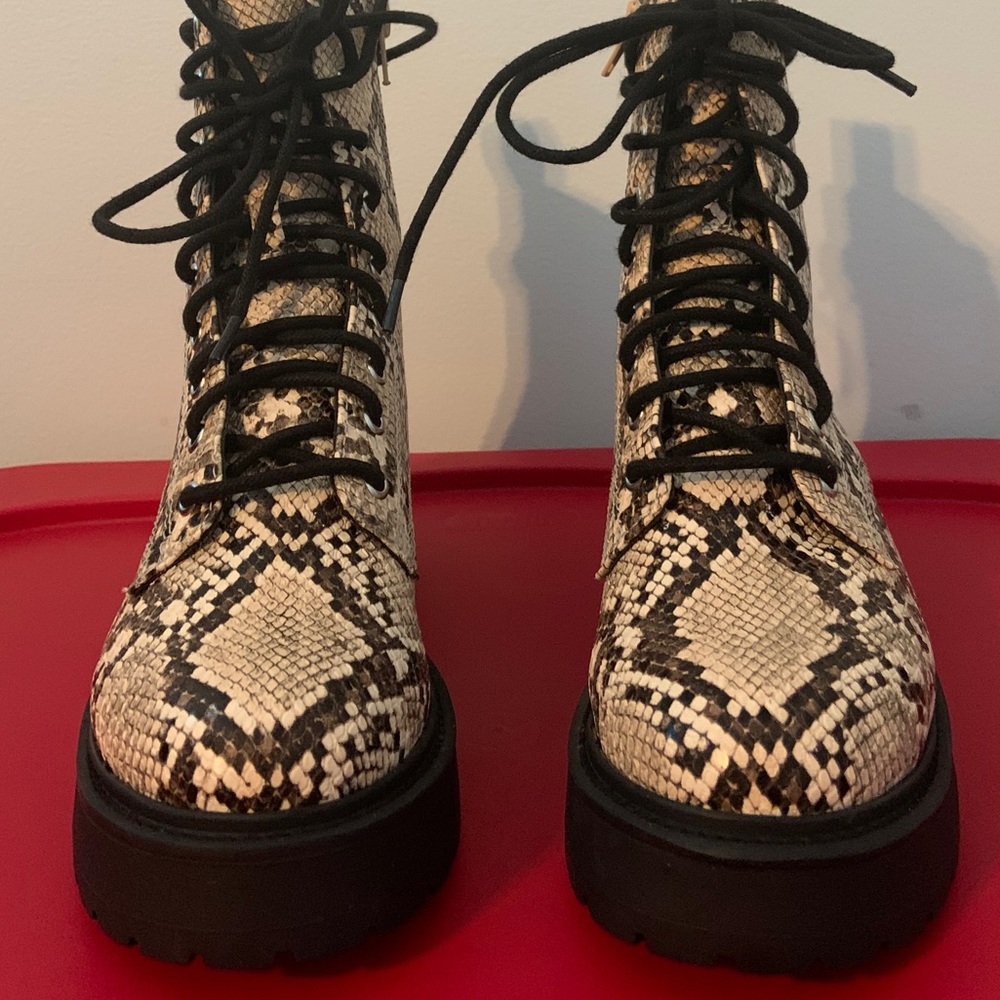 Steve Madden Tornado Snake Print Combat Boots - image 7